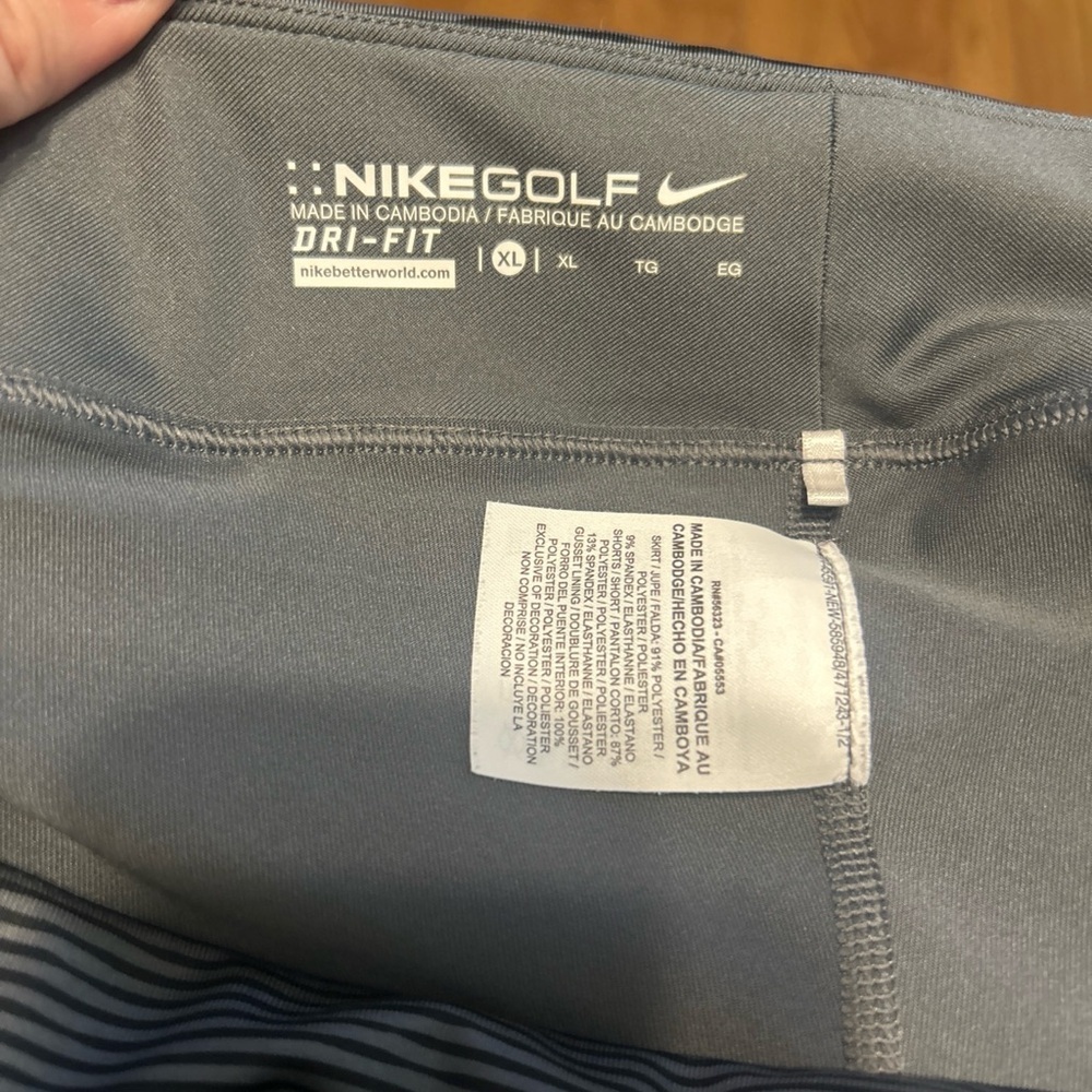 Nike Golf Dri-FIT Skort Womens XL Charcoal Grey Striped Athletic Tennis Skirt - Picture 5 of 6